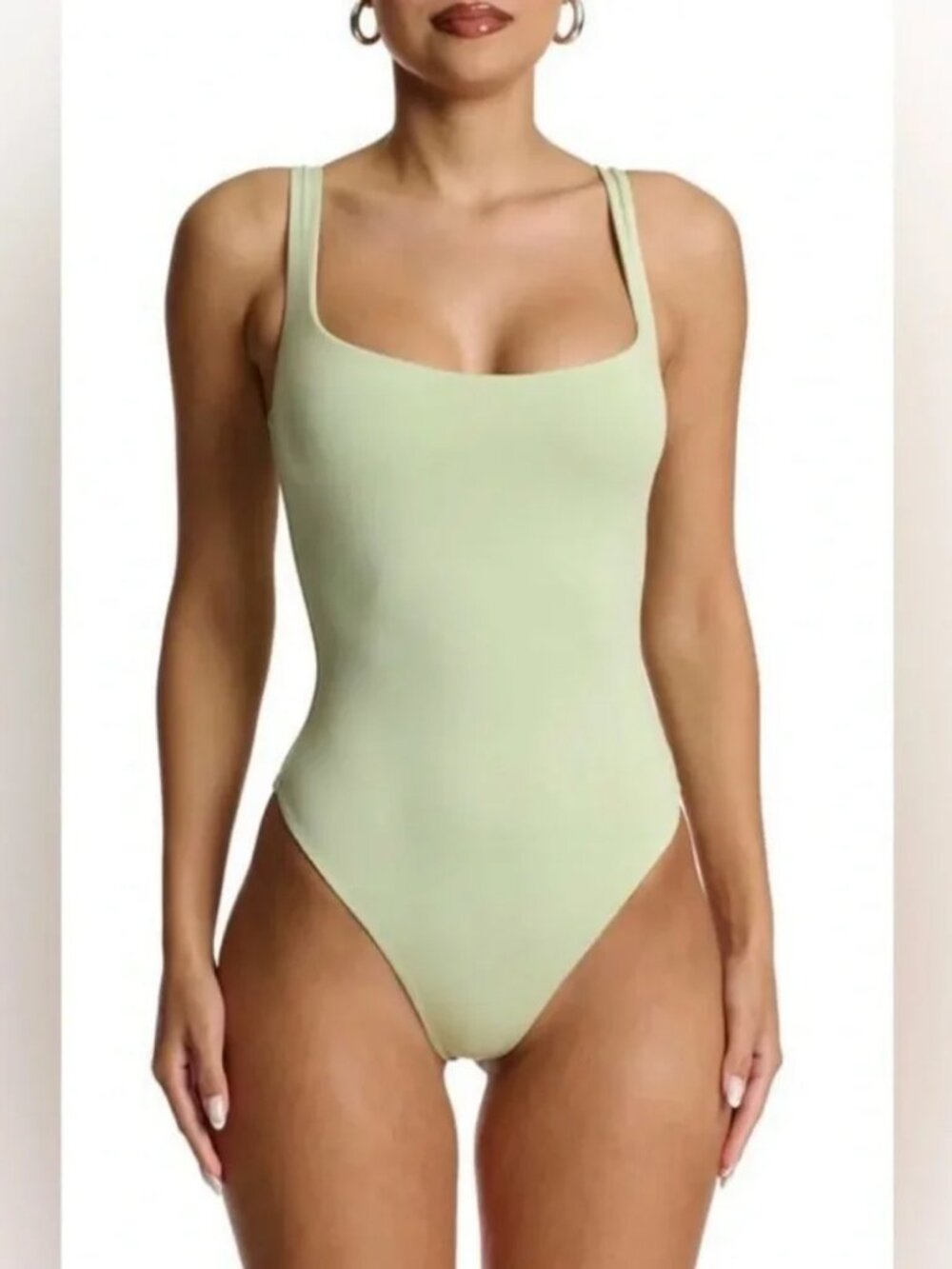 NWT Naked wardrobe Scoop neck one-piece bodysuit with supportive straps Size XL.